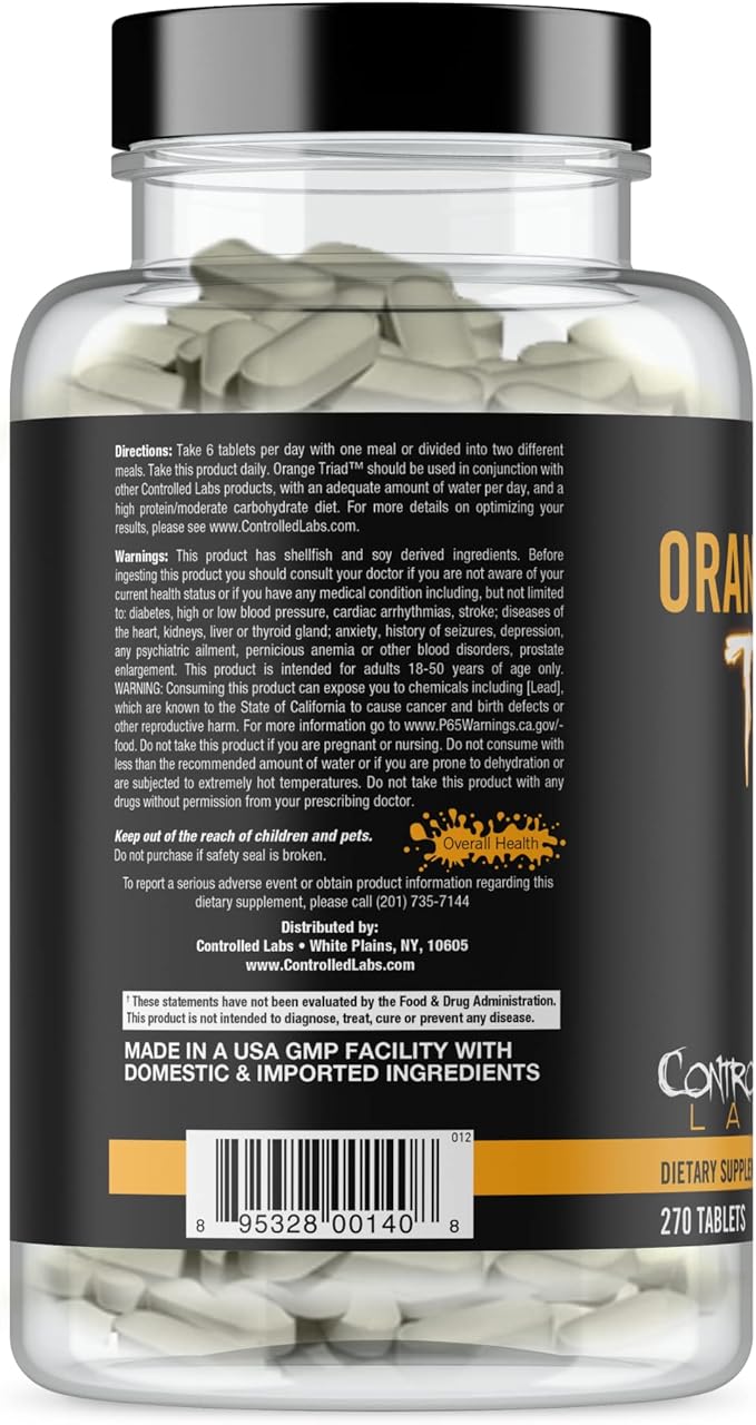 CONTROLLED LABS Orange Triad Daily Multivitamin, 45 serv