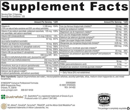 XYMOGEN ActivNutrients with Iron and Copper (240 Capsules)