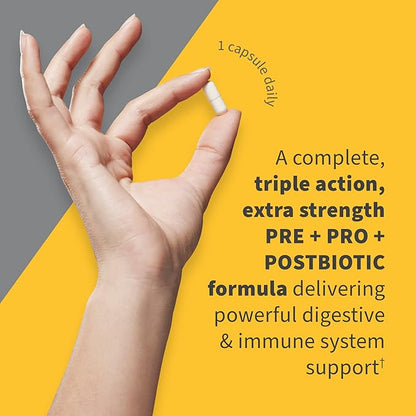 Garden of Life Dr Formulated Once Daily 3-in-1 Complete Probiotics, Prebiotics & Postbiotics Supplement for Women and Men’s Digestive & Immune Health – Extra Strength, 100 Billion CFU