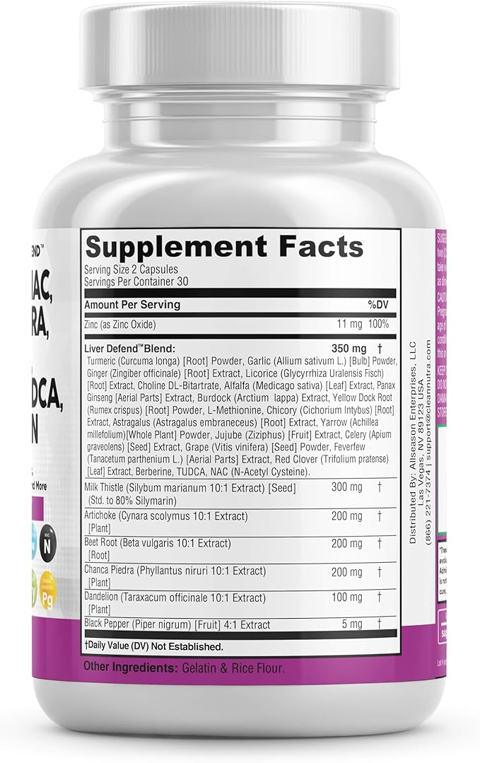 Milk Thistle 3000mg NAC Chanca Piedra 2000mg Beet 2000mg Artichoke 2000mg Dandelion 1000mg - 60 Count