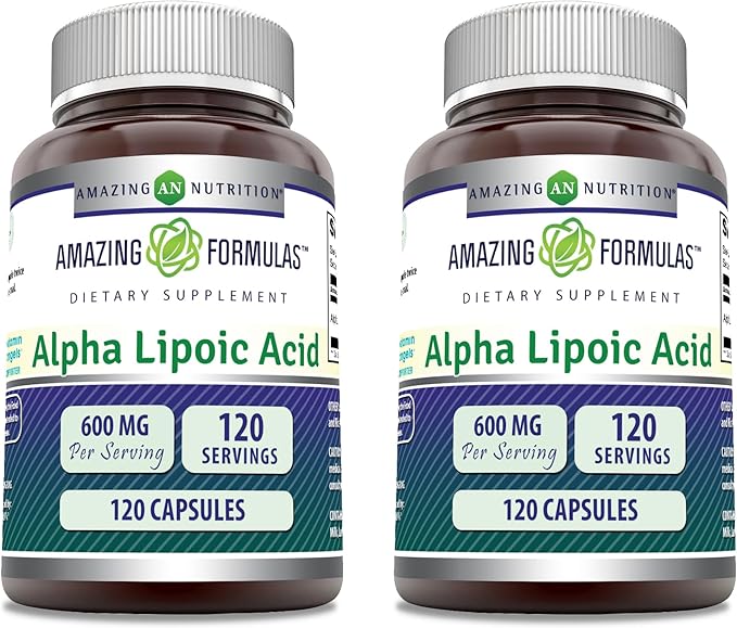 Amazing Formulas Alpha Lipoic Acid ALA 600 mg 3 Pack (120 | 2 Pack)