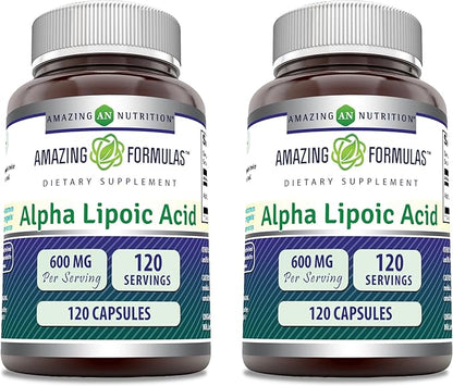 Amazing Formulas Alpha Lipoic Acid ALA 600 mg 3 Pack (120 | 2 Pack)