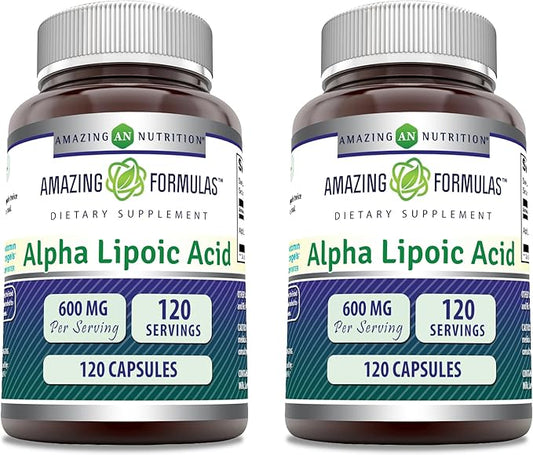 Amazing Formulas Alpha Lipoic Acid ALA 600 mg 3 Pack (120 | 2 Pack)