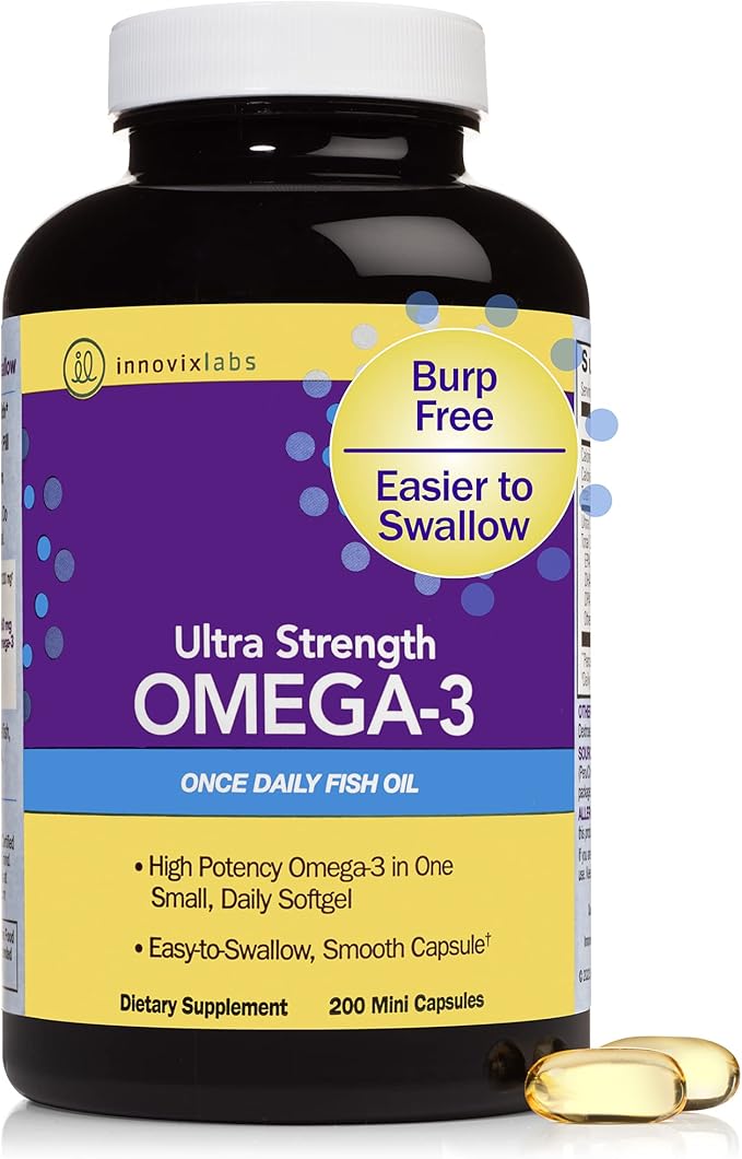 InnovixLabs Ultra Strength Omega 3 Fish 3 Fatty 200 Omega 3 Supplement