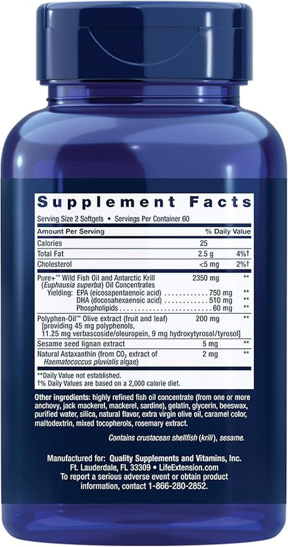 Life Extension Super Omega-3 Plus EPA/DHA 120 Softgels
