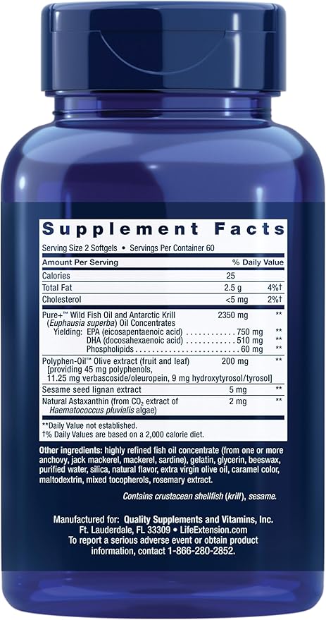 Life Extension Super Omega-3 Plus EPA/DHA 120 Softgels