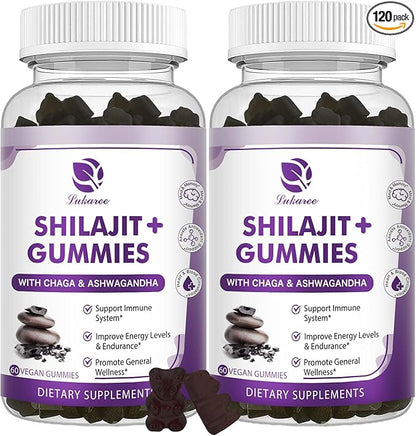 (2 Pack) Shilajit Gummies, Pure Himalayan D3 B12 B12 &