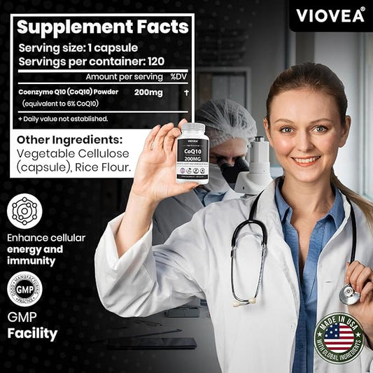 CoQ10 - Made in USA, 120 200mg (4-Month (4-Month Supply), Q10 Supplement