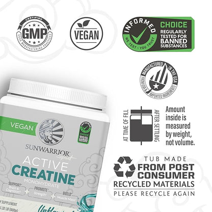 Creatine Monohydrate Powder Micronized PreWorkout Recovery Supplement | Support Muscle Building Strength Training Cognition | Vegan & Keto Friendly Bulk Size (120 Servings) Unflavored Active Creatine