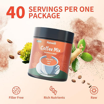 Mutsweet Rhodiola Rosea Instant Coffee Mix 40 Servings,