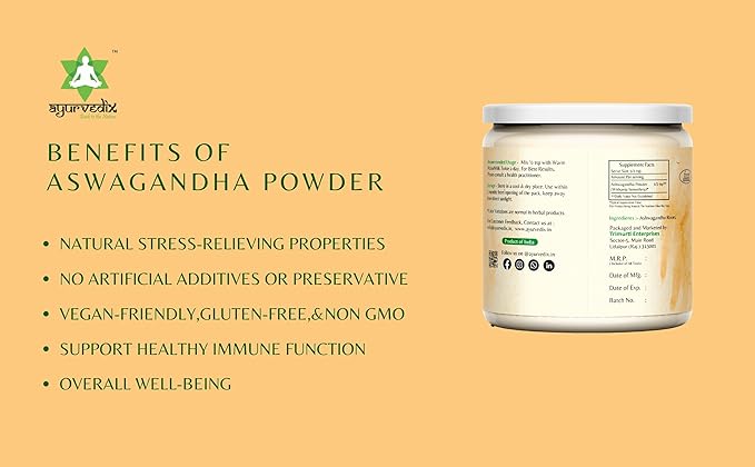 Organic Ashwagandha Root Powder 5.29oz Reusable 100% Raw 3
