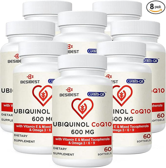 Ubiquinol CoQ10-600mg-Softgel, Active Coq10 Ubiquinol Supplement 3, 6, 6, 9, 9, High Absorption-Coenzyme-Q10, Powerful 480 Count