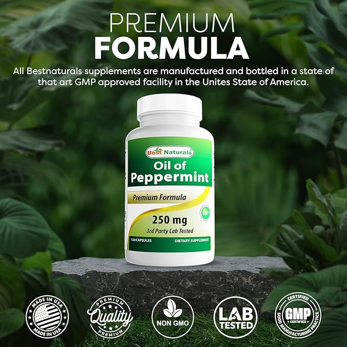 Best Naturals Peppermint Oil Bowel Soothing 250 mg, 120 Count