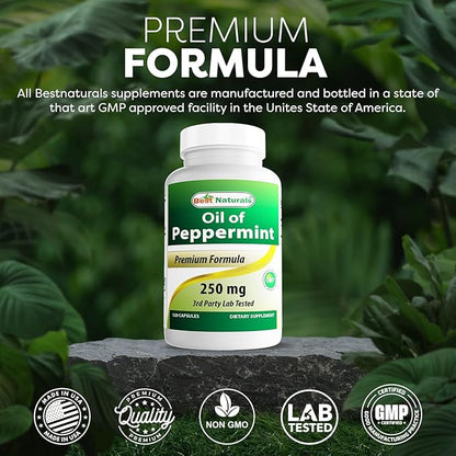 Best Naturals Peppermint Oil Bowel Soothing 250 mg, 120 Count