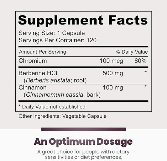 Simply Natures Pure Premium Berberine HCl 500mg - 120 Capsules - Cardiovascular Gastrointestinal Immune Support - Chromium Cinnamon (Pack of 3)
