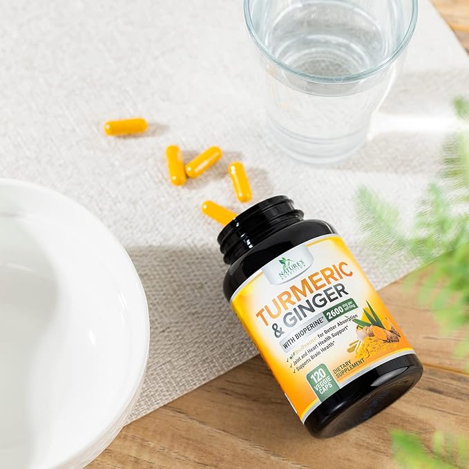 Turmeric Curcumin with BioPerine Black Pepper 95% Standardized 2600mg for 120 Capsules