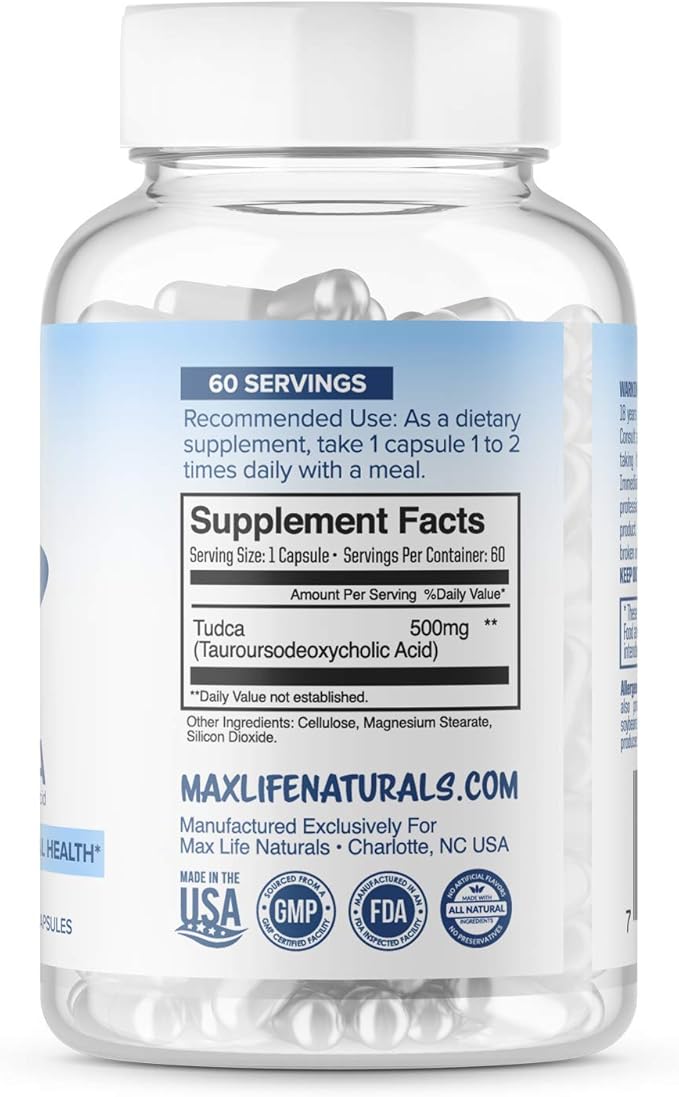(3 Pack) Tudca Liver Support Supplement 500mg 180 180 SERVINGS