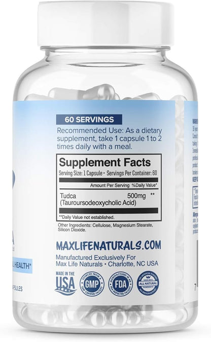 (3 Pack) Tudca Liver Support Supplement 500mg 180 180 SERVINGS