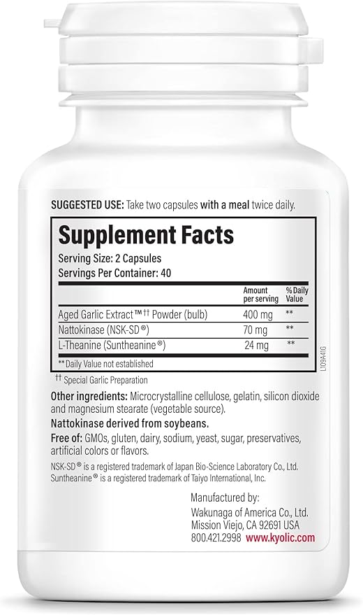 Kyolic Aged Garlic Extract Formula 109, 80 Capsules