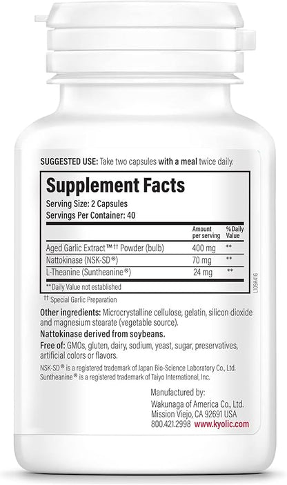 Kyolic Aged Garlic Extract Formula 109, 80 Capsules
