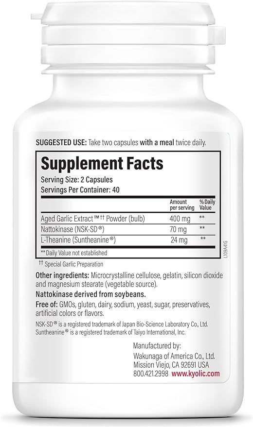 Kyolic Aged Garlic Extract Formula 109, 80 Capsules