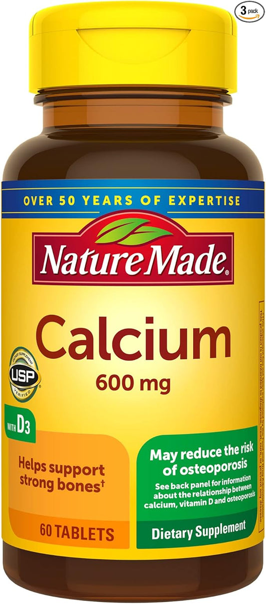 Nature Made Calcium 600 mg D3 for 60 Count, 3)