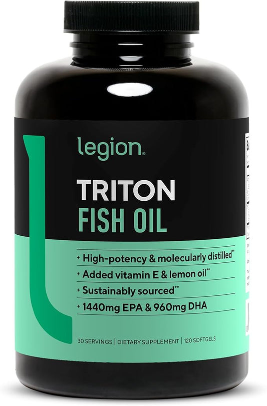LEGION Triton Fish Oil Capsules 3 Essential 2400mg EPA 30 Svgs