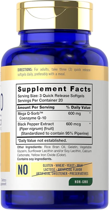 Carlyle CoQ10 600 mg 60 Softgels Q-10 |