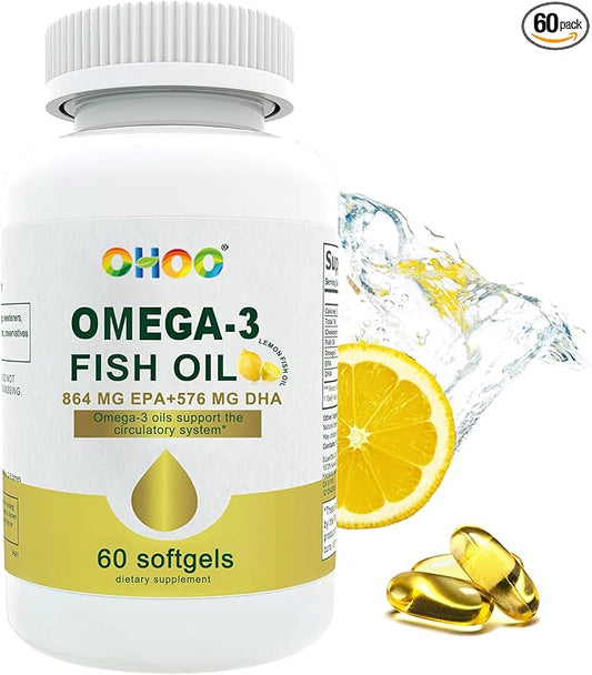 Omega-3 Fish Oil 2400mg, Expiration Date 31, 2023, 2023, Supplement 60 Softgels