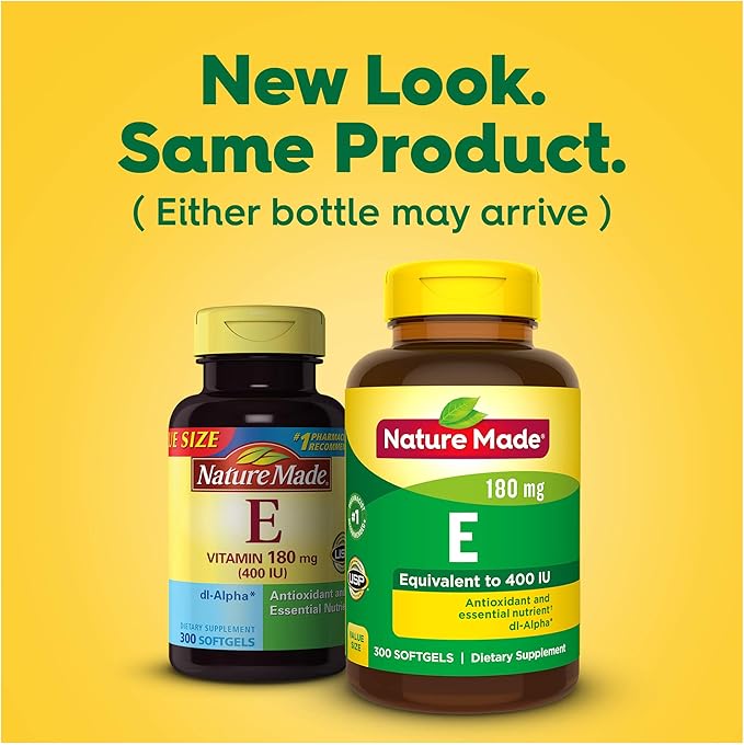 Nature Made Vitamin E 180 mg (400 IU) 300 Softgels, 300 Day
