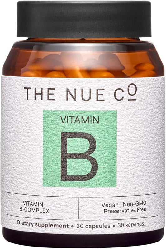 The Nue Co. Vitamin B Supplement, Supports Energy, Promotes Healthy Skin and Hair, Vegan, Gluten Free, 30 Capsules