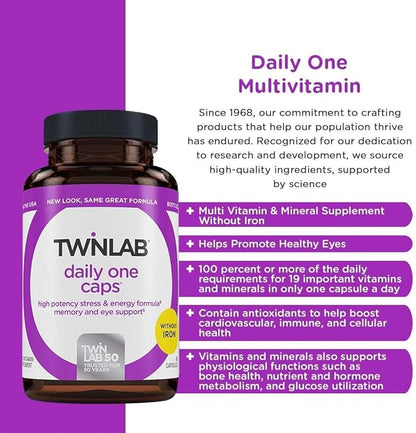 Twinlab Daily One without Iron and with Florglo, 60 Count