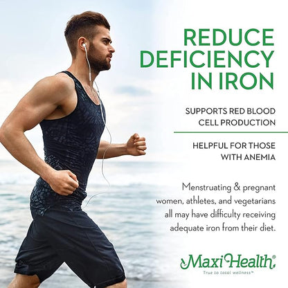 Maxi Health Iron Supplement 15mg Per ML – Increase Energy and Blood Levels Without Nausea or Constipation – Liquid Iron Drops for Men, Women, and Kids – 2 oz. (2 oz, 2 Pack)
