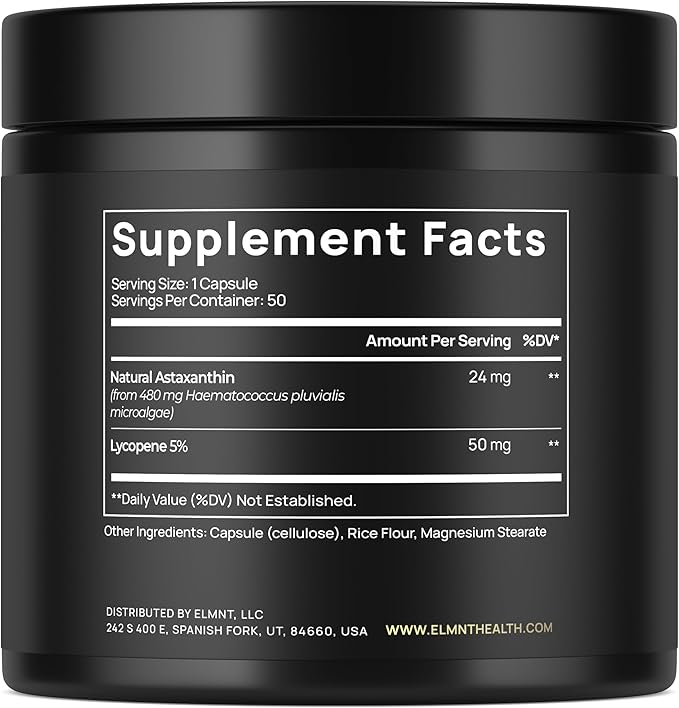 Astaxanthin 24mg + Lycopene 50mg Clinical 100% Natural