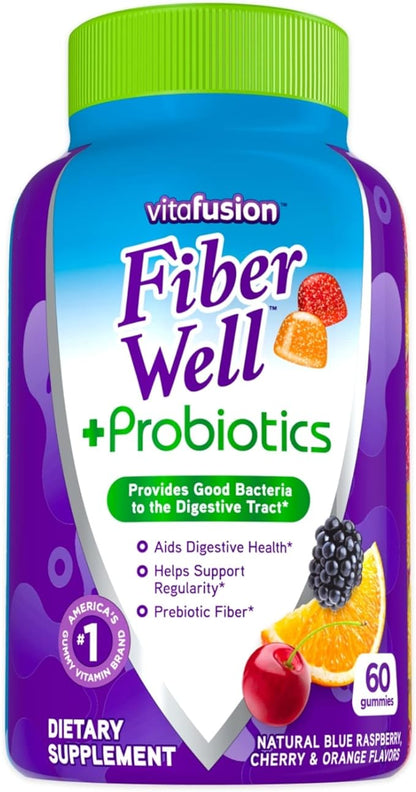 Vitafusion Fiber Well + Probiotics 60 90 Count