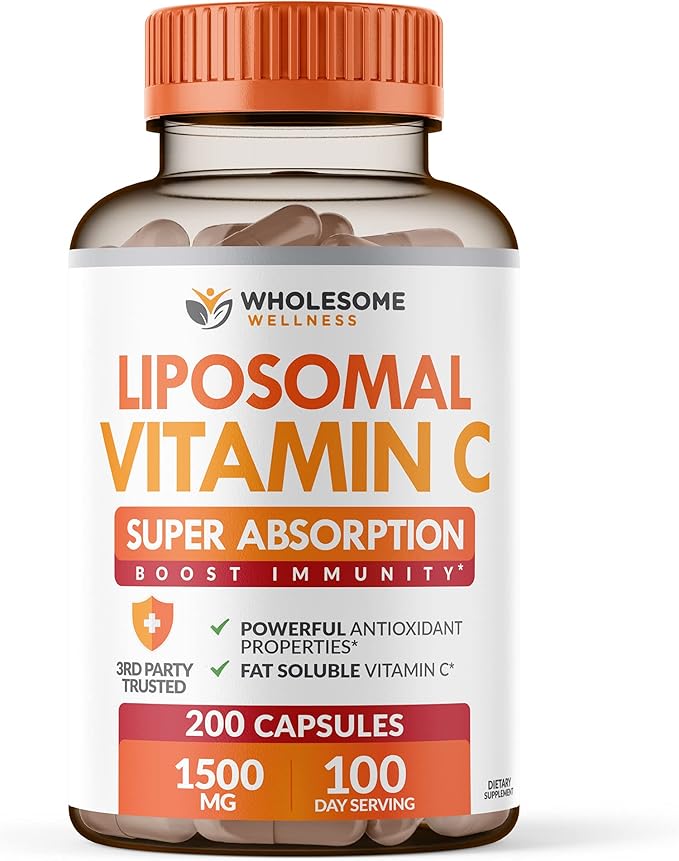 Liposomal Vitamin C Capsules (200 Pills 1500mg Buffered)