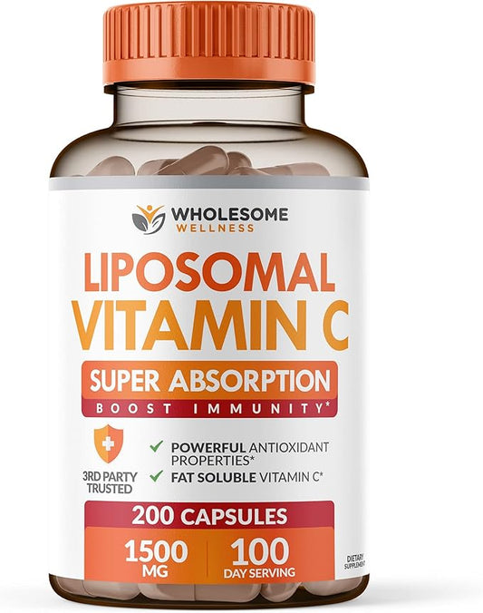 Liposomal Vitamin C Capsules (200 Pills 1500mg Buffered)