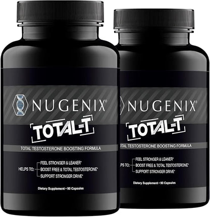 Nugenix Total-T, Free and Total Testosterone Booster Supplement for Men, 180 Count