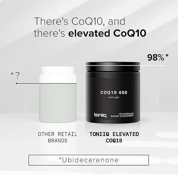 Ultra High Purity CoQ10 400mg 98% Purified CoQ10 Supplement Q10 -Bioavailable -120 Veggie