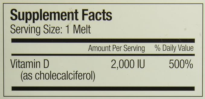 Sunshine Vitamin D 2,000 IU Quick 60 Servings