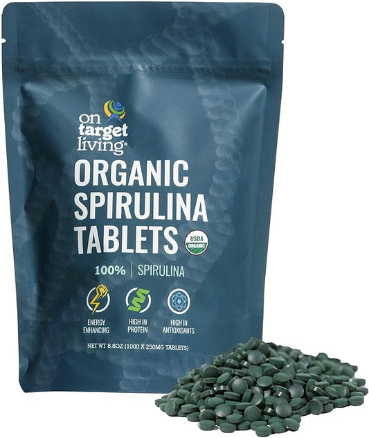 On Target Living Organic Spirulina Tablets 1000 Tablets