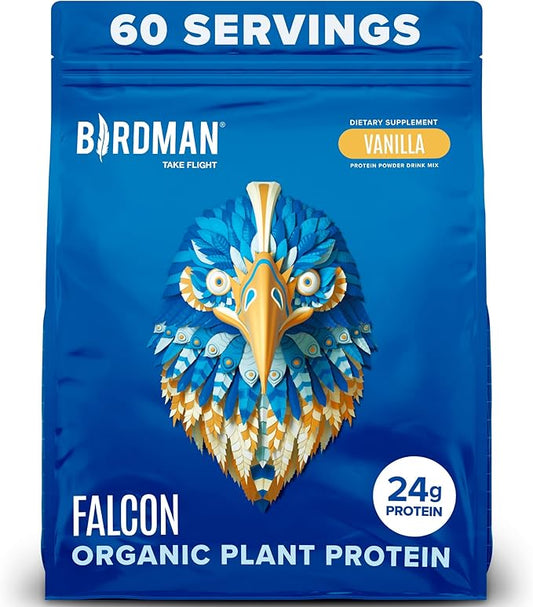 BIRDMAN Falcon Vegan Protein Powder Organic, 60 Servings 3.9 lb