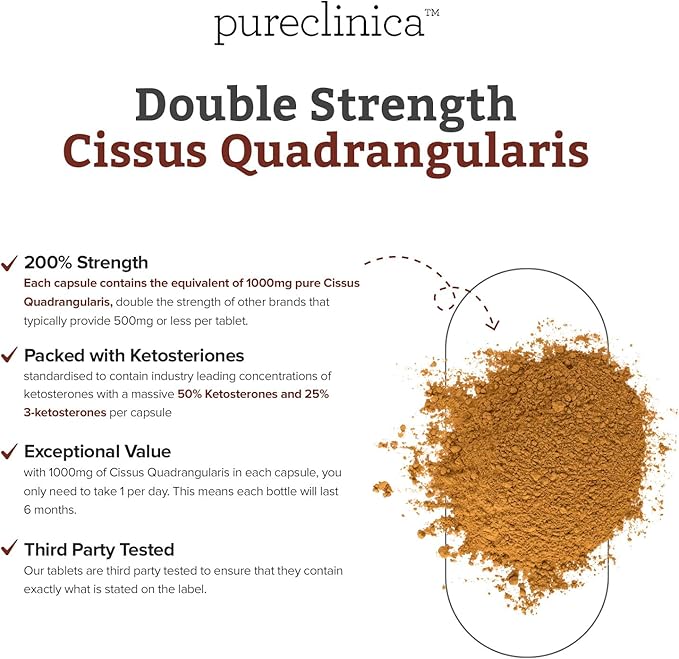 Double Strength Cissus Quadrangularis 1000mg x 180 Veggie