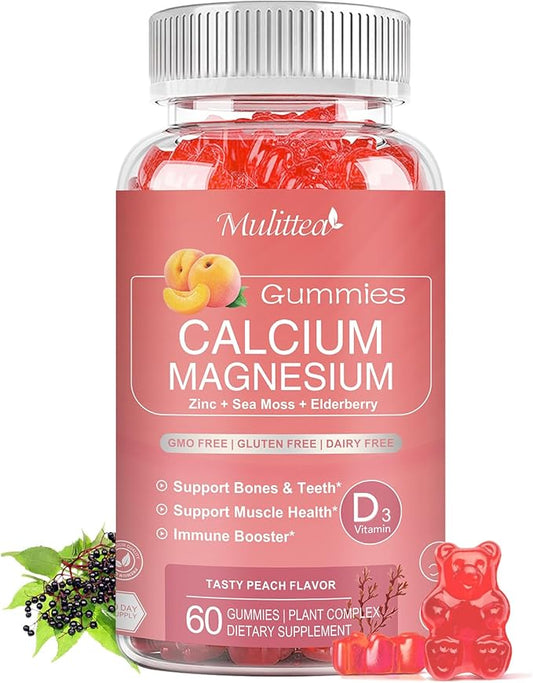 1200mg Calcium Gummies with D3,K2,Zinc -(1pack)