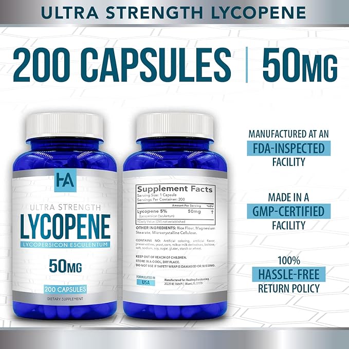 Healing Awakening Lycopene 50mg 200 Vegetarian