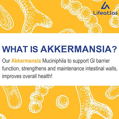 GLP-1 Supplement | 300 Billion AFU Akkermansia Muciniphila, Akkermansia Probiotic for Women Men, Akka Superbiotics for GLP-1 Production, Digestive, Gut, Immunity, Enhances Gut Lining Function, 4 Packs