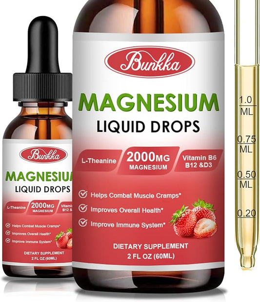 Magnesium Glycinate 500mg Drops, Liquid Magnesium 2 fl