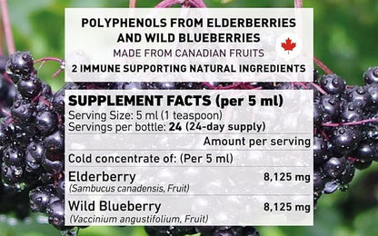 Immunia Elderberry & Wild Blueberry Concentrated. 24 Days/Bottle. 1-Pack