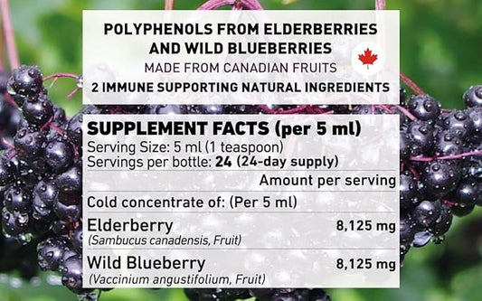 Immunia Elderberry & Wild Blueberry Concentrated. 24 Days/Bottle. (3-Pack)