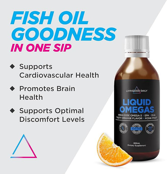 Livingood Daily Fish Oil Supplements 3 Fatty (200ml) -
